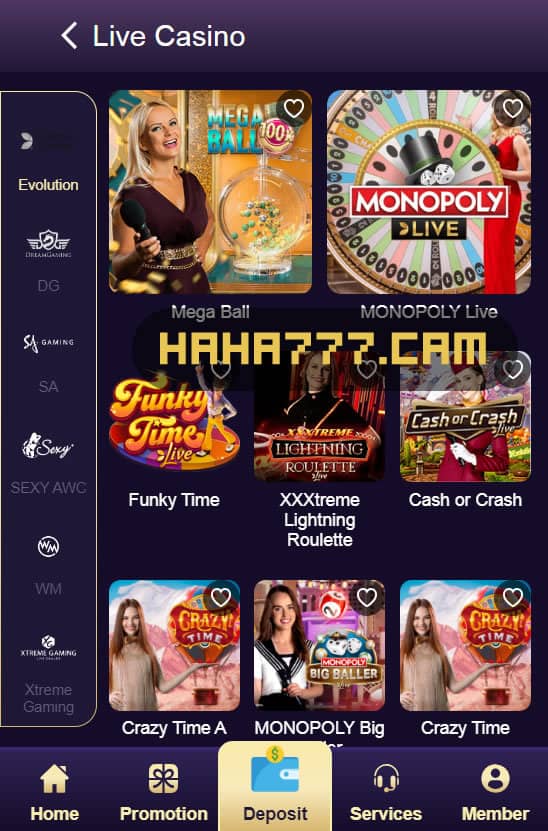 Haha777 Live casino